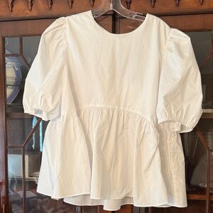 English Factory White Puff Sleeve Blouse